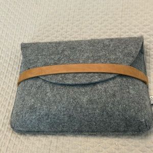 Gray felt clutch bag/make bag.  9” x 6.5”.  Like new condition.
